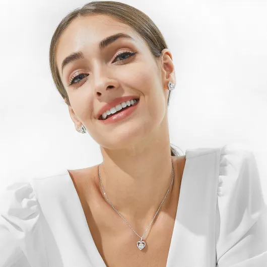Collier Femme Argent 925 1-2 Carat Moissanite Cœur Bijoux Cadeau Argent - 1 Carat - 6.5 mm