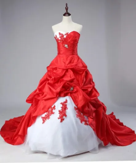Robe de mariée bicolore à manches longues avec dentelle - Bleu - 38
