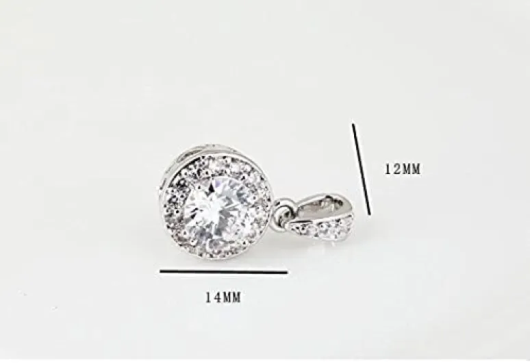 Ensembles de Bijoux de Mariage pour Mariée Bijoux de Demoiselle d'honneur Collier Pendentif et Boucles d'Oreilles Parure de Bijoux pour Femme et Fille Blanc