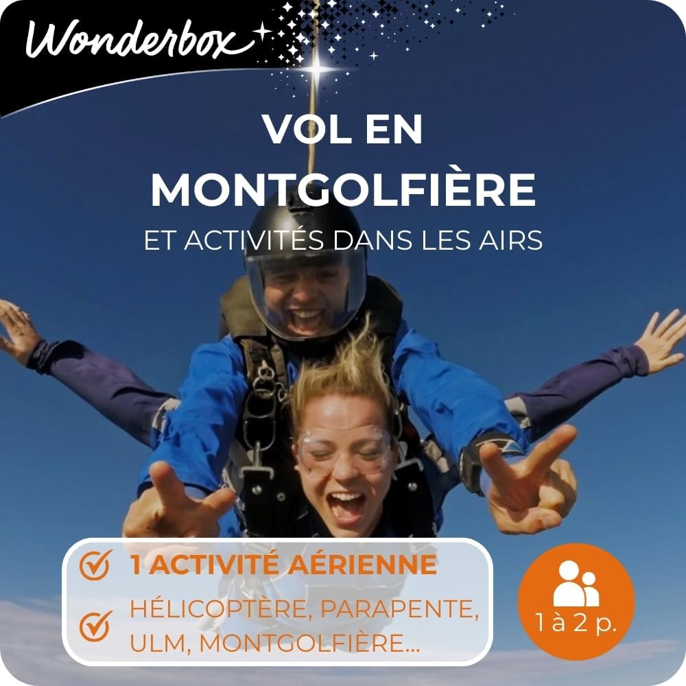 Vol en Montgolfière Et Activités dans Les Airs - Coffret Cadeau - Idée Cadeau Aventure
