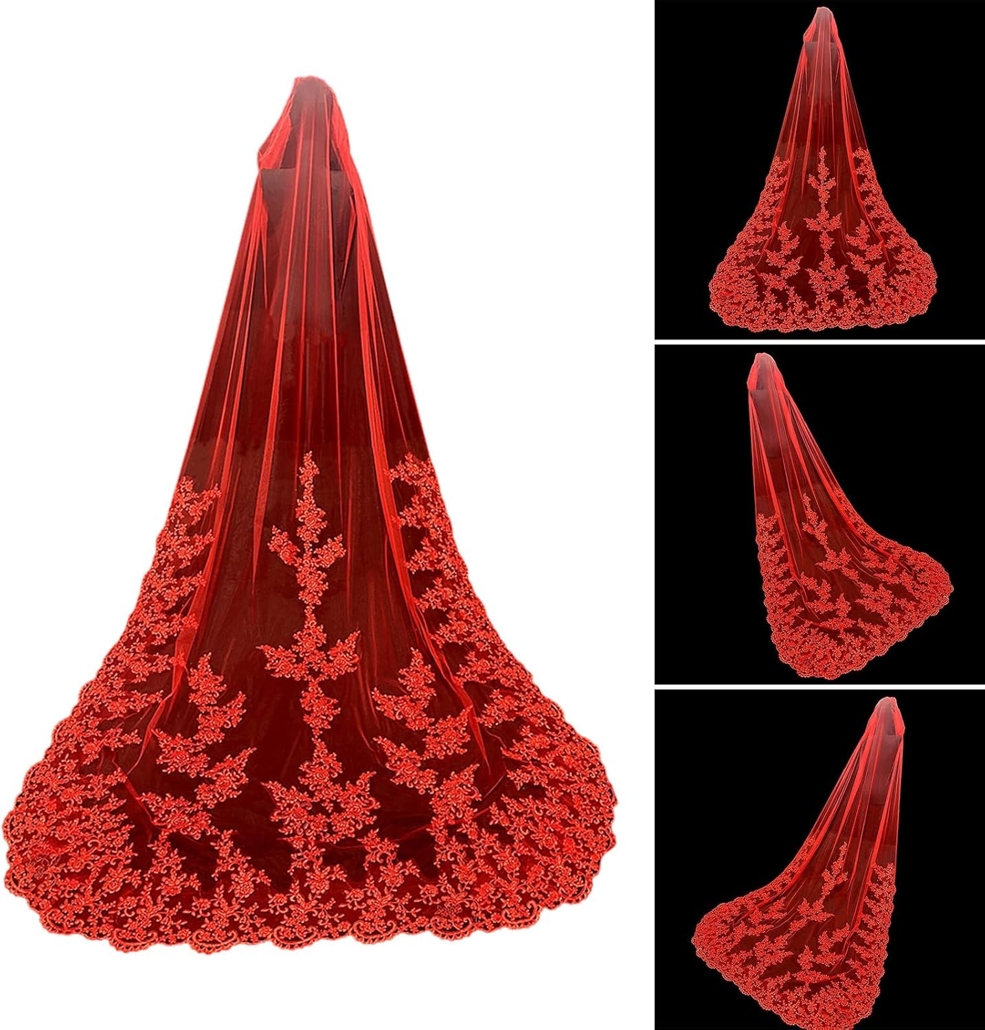Voile de mariée cathédrale, Long et élégant, Voile de Tulle Doux et Luxueux pour Les cérémonies en extérieur