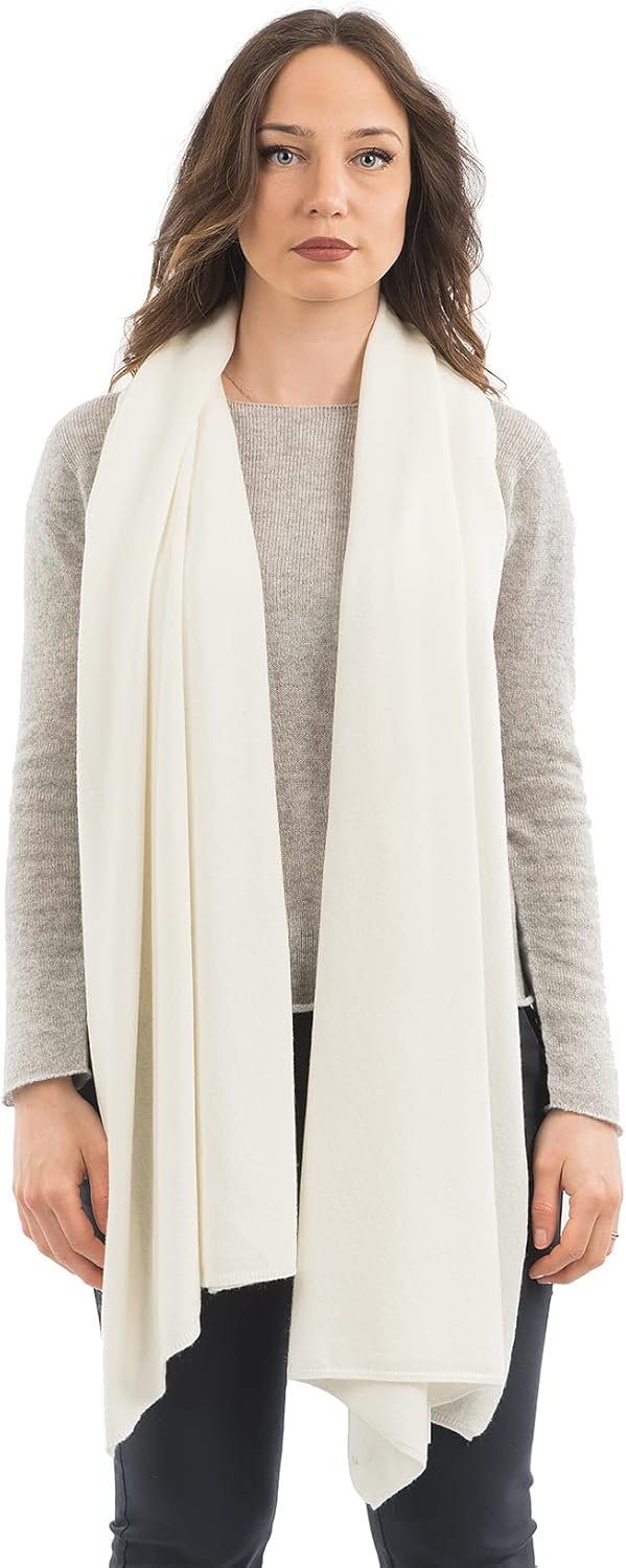 Étole Femme Mélange Cachemire Made in Italy - Châle élégant - Taille unique Taille unique Crème
