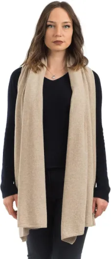 Étole Femme Mélange Cachemire Made in Italy - Châle élégant - Taille unique Taille unique Beige
