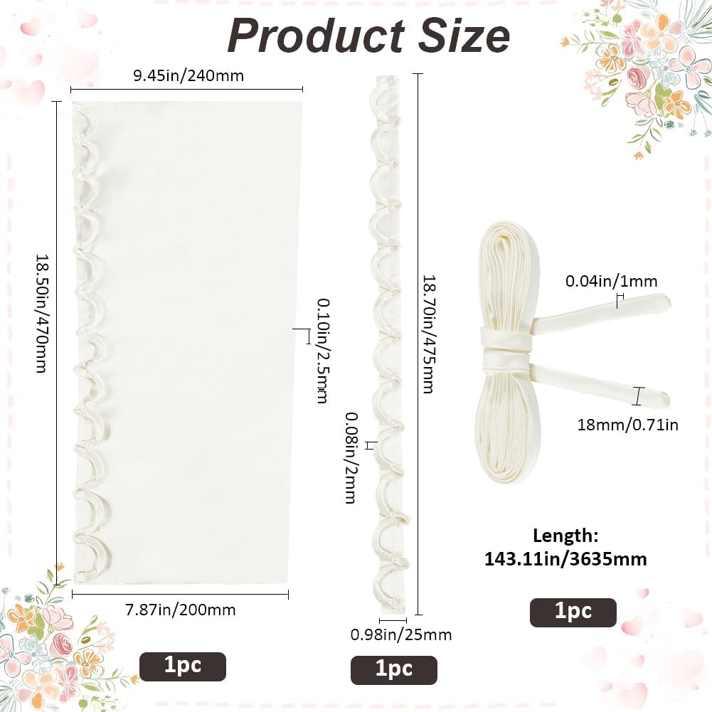 Kit de Corset en Satin pour Robe de Mariée Kit de Corset de Remplacement de Fermeture Éclair Rallonge de Fermeture Éclair Arrière Réglable Boucles à Lacets en Tissu Rubans Beige
