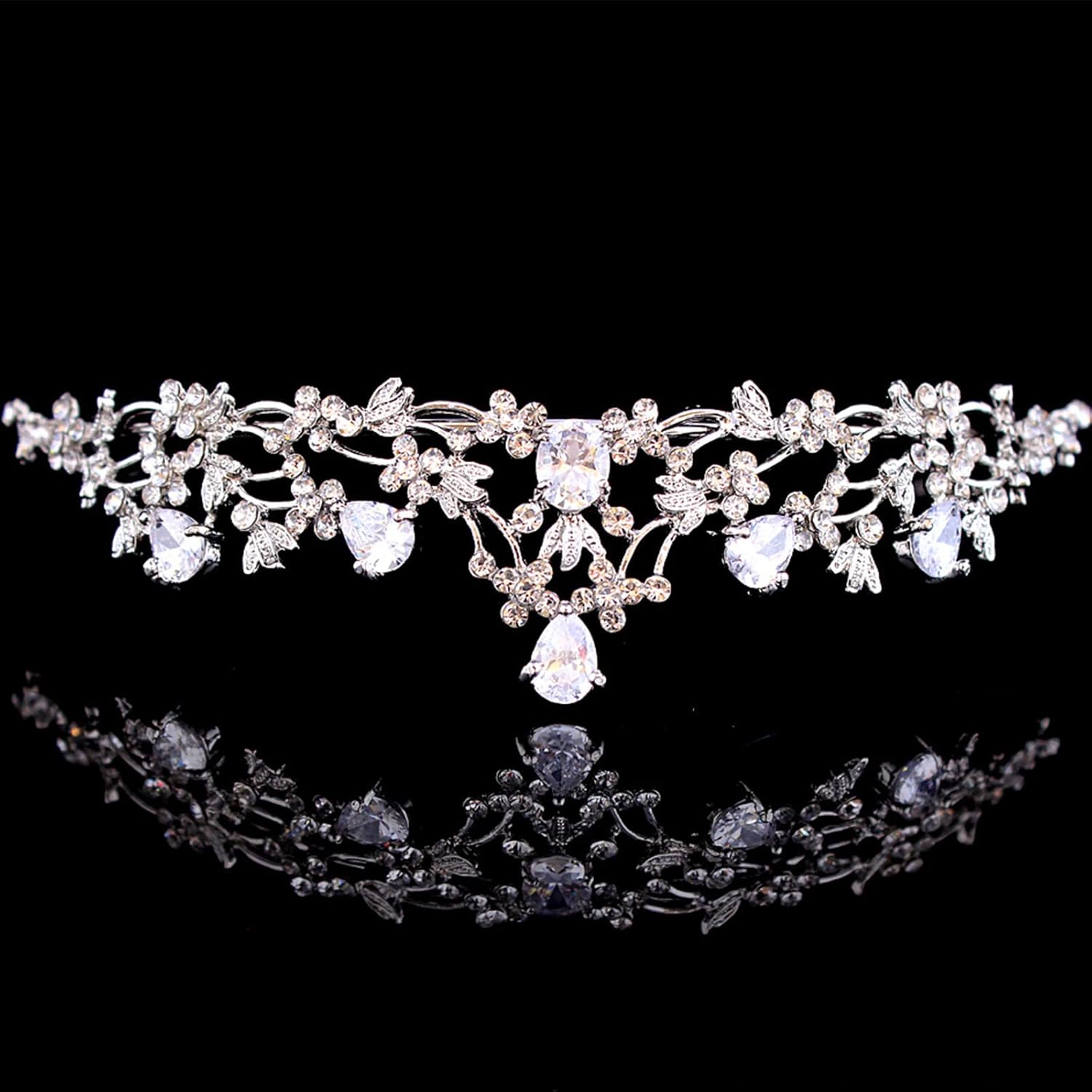 Diadème de Mariée en Cristal, Couronne de Cristal de Fête Costumée, Pour les Accessoires de Cheveux de Mariée Princesse Oubliant la Lumière