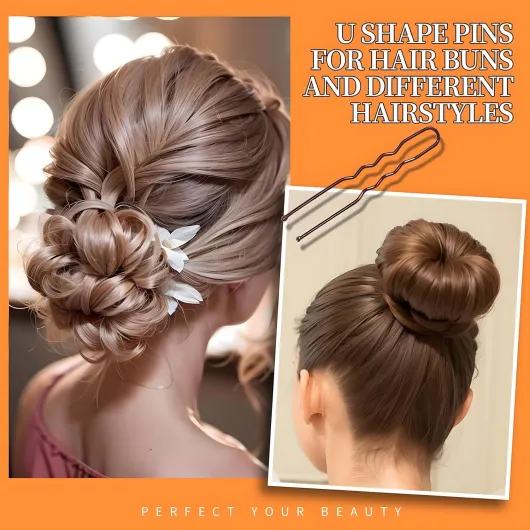 Epingle a Cheveux 500 Pièces Femme Pince Chignon U Epingle à Cheveux 2 pouce 2.36 pouce Barrette Cheveux 2 pouce 2.75 pouce Bandes de Cheveux Transparentes avec Boîte de Rangement(marron)