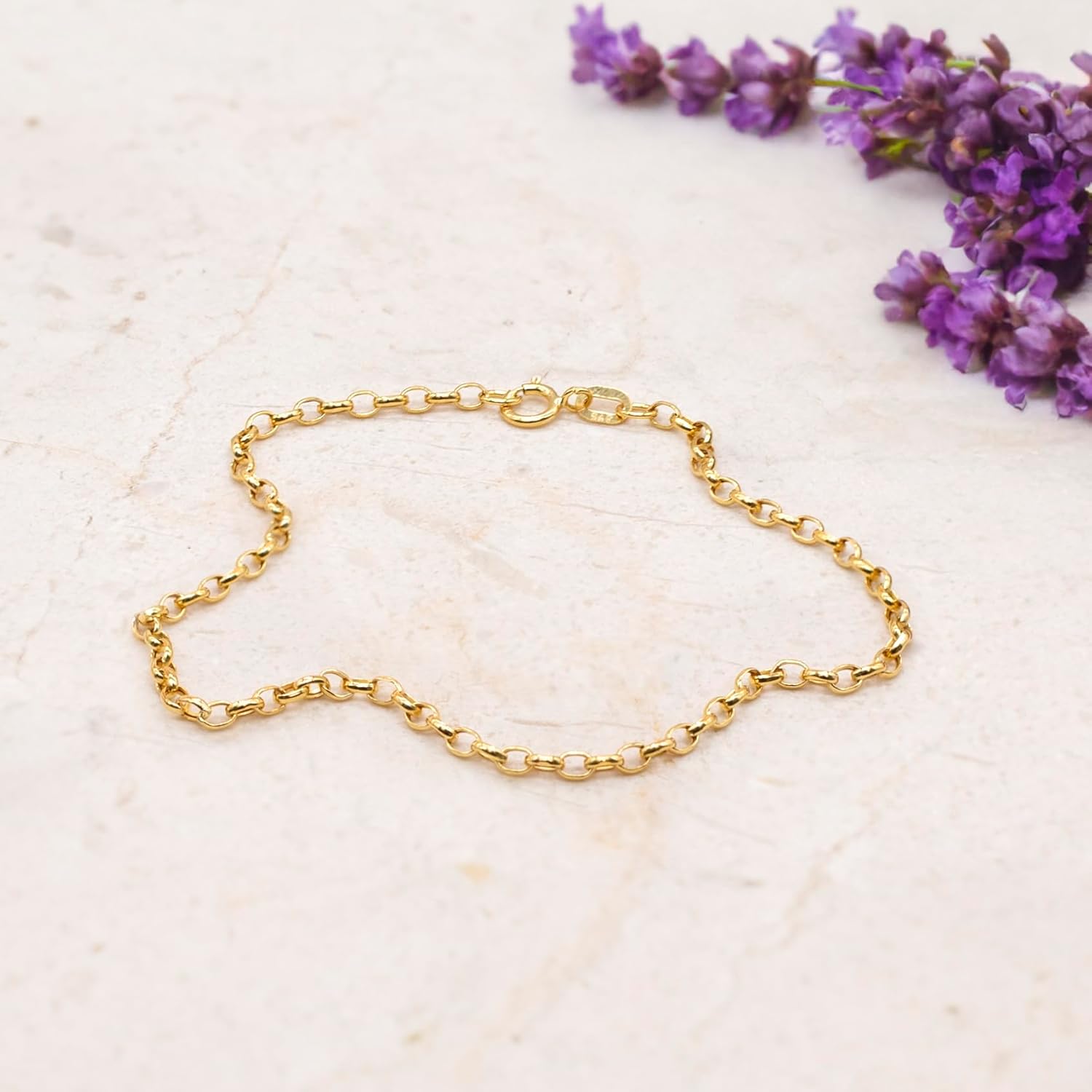 Femme Or Jaune 9 ct Bracelet Hollow Diamond Cut Oval Belcher 2 mm de 19 cm/7,5 pouces