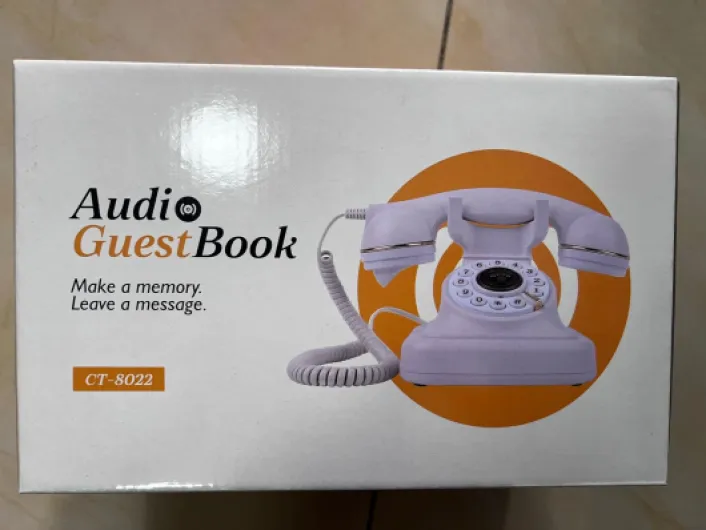 Téléphone de Livre d'or Audio, téléphone de Livre d'or Audio Antique de Style rétro (Blanc)