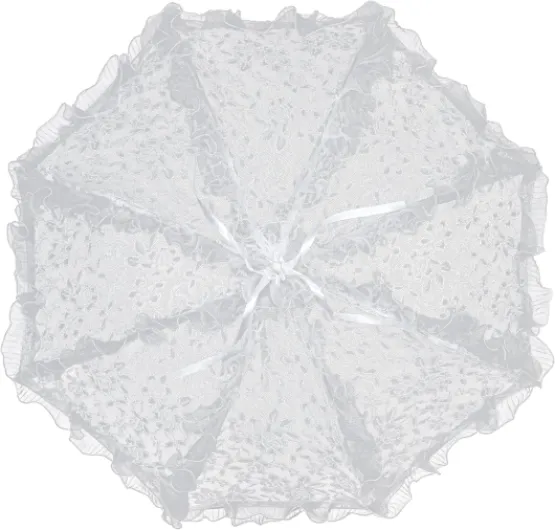 Parapluie de mariage en dentelle automatique Désirée Noir I Blanc
