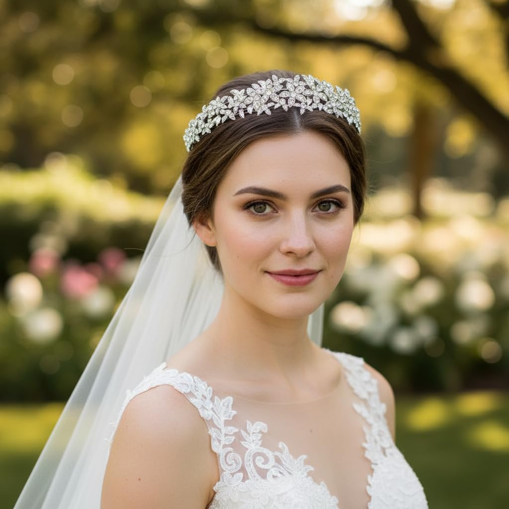 ® Cristal Autrichien Fleur Mariage Cluster Cheveux Band Alliage