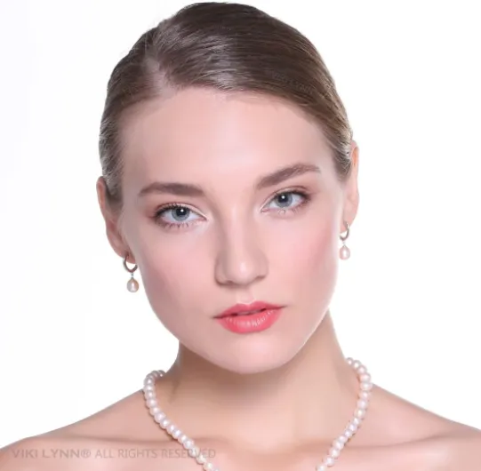 VIKI LYNN - Boucles d'Oreilles Femme Perles Pendantes 8.5-9mm Argent 925/1000 Classique et élégant Idée cadeau original ou mariage ou fête des mères