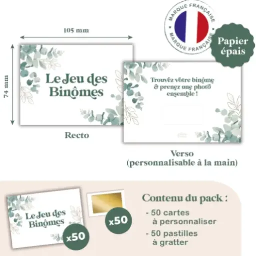 Test Jeu Binômes Mariage à Gratter aliceandberry : un petit jeu simple qui met l'ambiance